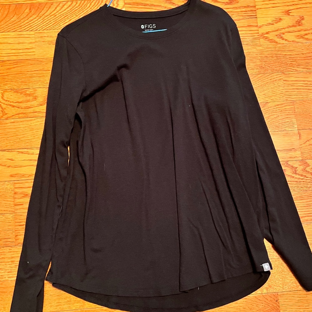 Figs Black Super Soft - Longsleeve Underscrub M
